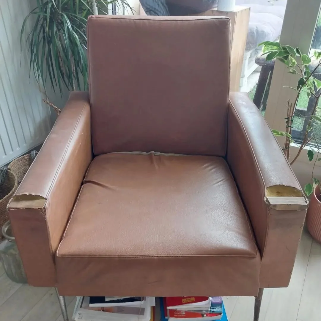 Fauteuil velours et tropical · avant